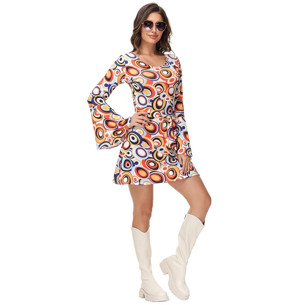 Men Women Retro 70s 80s Hippie Costume Disco Rock Hip-Hop for Cosplay Couples Purim Halloween Party Fantasia Dress Up