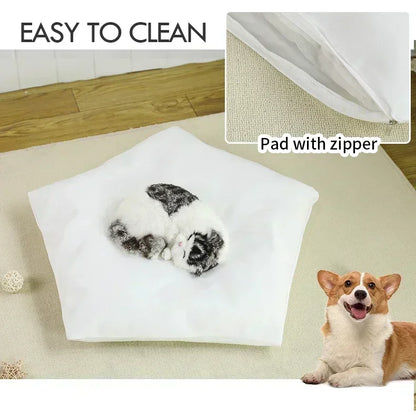 Tenda Tipi para Gatos e Cães, Portátil, Removível, Lavável, Casinha Interna para Filhotes com Almofada e Lousa, Cama para Gato