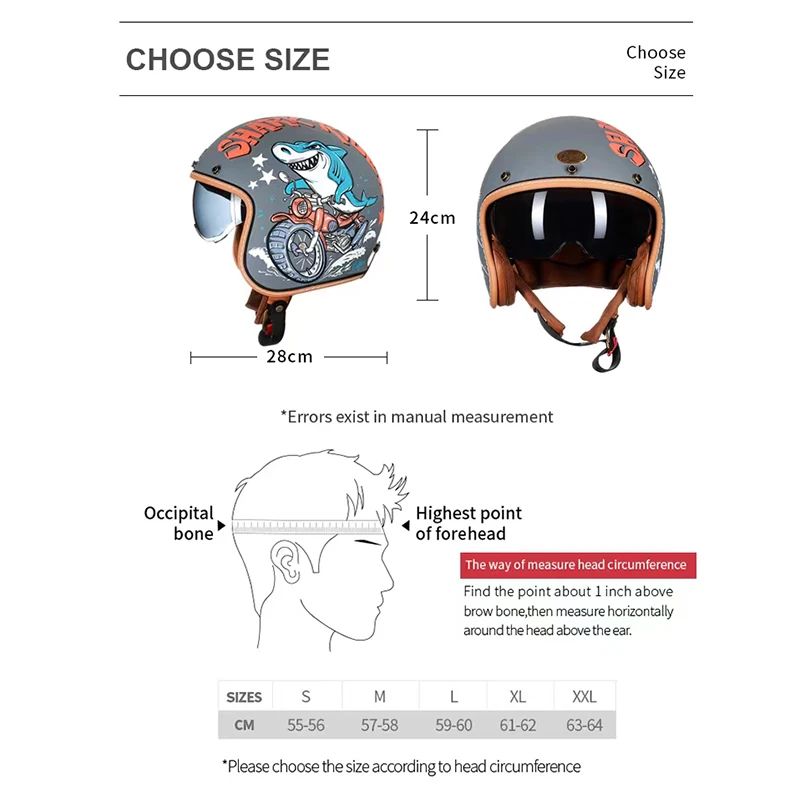 Capacetes Cyril para Motocicletas Acessórios 3/4 Abertos Leves Certificado DOT Segurança Retrô Cascos Moto Capacete