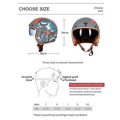 Capacetes Cyril para Motocicletas Acessórios 3/4 Abertos Leves Certificado DOT Segurança Retrô Cascos Moto Capacete