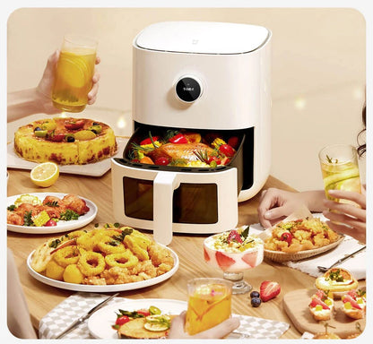 Fritadeira de Ar Inteligente XIAOMI MIJIA Pro 4L Forno Quente Visor Janela APP Temporizador Tela OLED Sem Óleo Fritadeira de Ar Quente 360°