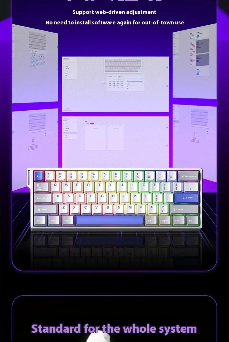 Teclados Win60 Win68 Aula com Teclas Magnéticas 8K, Teclado Mecânico para Jogos, Teclado com Fio para Esports com Luz RGB e Hot-Swap para PC Gamer (Presente)