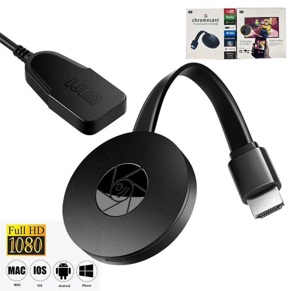 1080P G2 para MiraScreen Display Anycast Wifi HDMI-compatível Miracast Dongle Compatível para TV Android Ios Espelhamento de tela