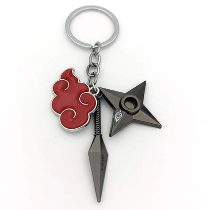 Anime Naruto Chaveiro Brinquedo Kunai Shuriken Konoha Ninja Carro Mochila Xiao Organização Nuvem Vermelha Chaveiro Acessórios Presente