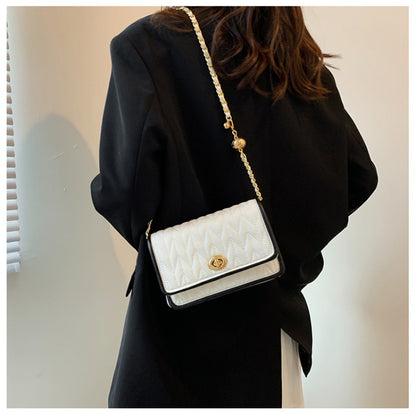 New Fashion Women's Shoulder Bag Simple Chain Texture Small Square Bag Light Luxury Party Crossbody Bag Purses and Handbags