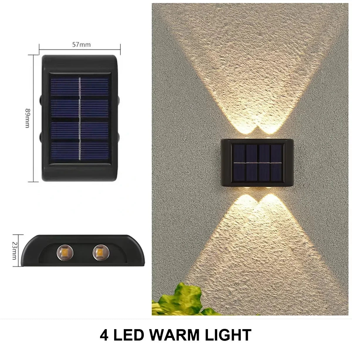 LED Solar Light Outdoor Waterproof Wall Lamp Up And Down Luminous Lighting for Garden Street Landscape Balcony Decor 1~4pcs