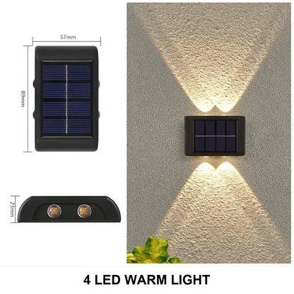 LED Solar Light Outdoor Waterproof Wall Lamp Up And Down Luminous Lighting for Garden Street Landscape Balcony Decor 1~4pcs