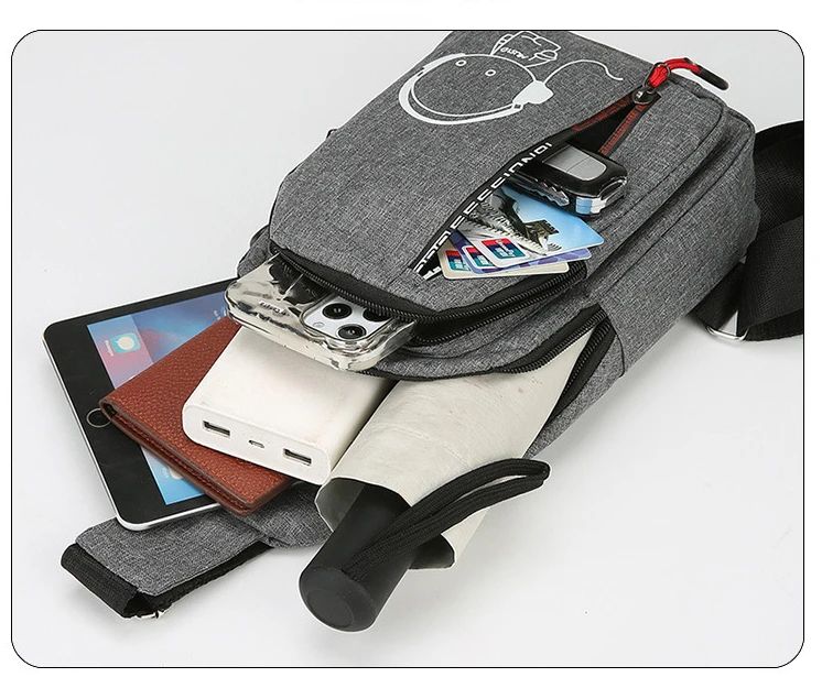 New Casual Fashion Chest Bag Men's Shoulder Bag Male Hand Crossbody Korean Cycling Backpack Trend Chest Bag Portable Hand Bags