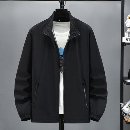 Men Teens Breathable Ultrathin Ultralight Stand Collar Quick Dry Sun-Protective Camping Hiking Jacket Skin Coat Windbreaker