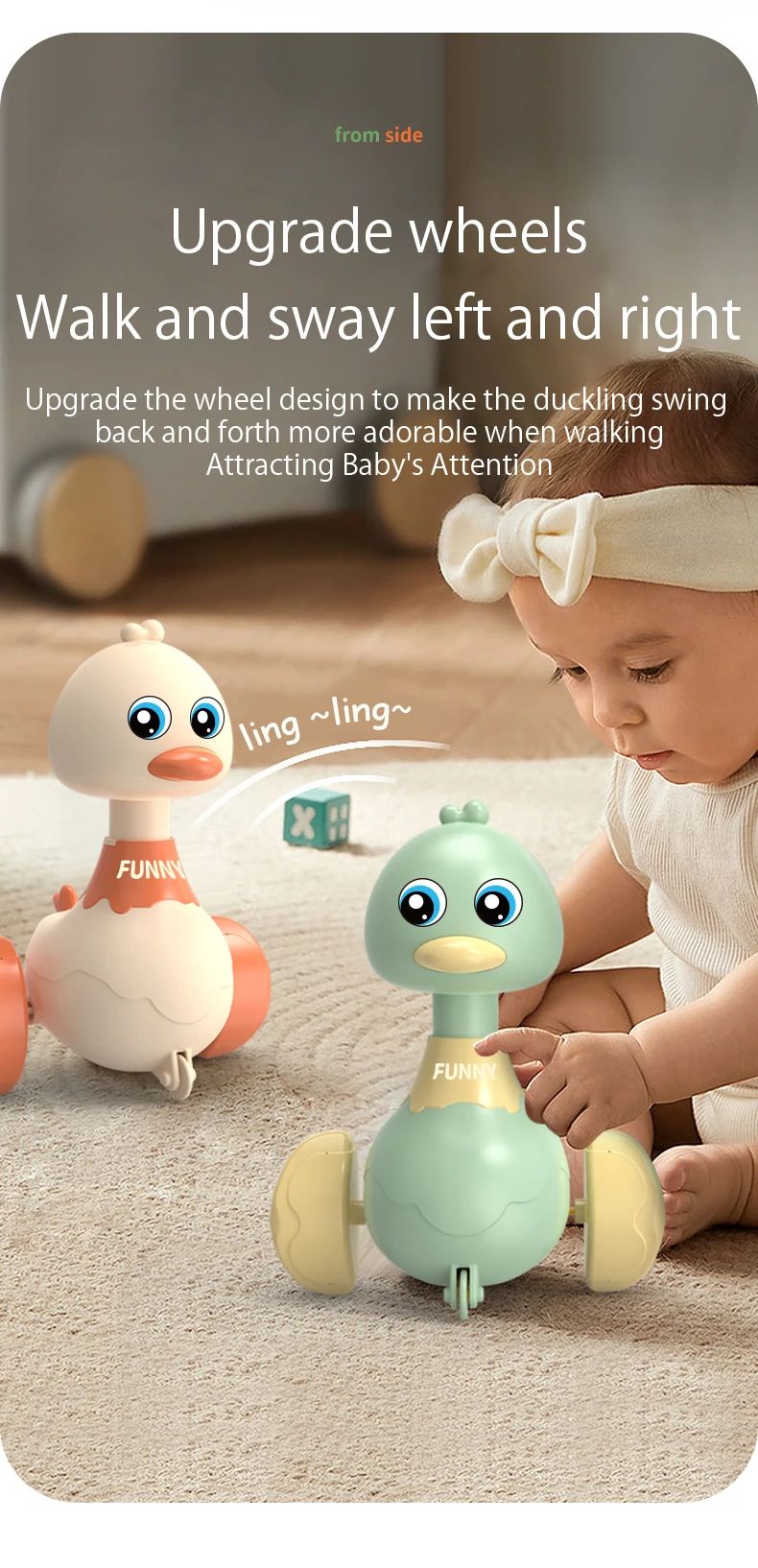 Baby Toy Cars Toddler Swing Press And Go Cute Duck Car Educational Toys For Boys Girls Pull Back Cars Toy Children Xmas Gifts