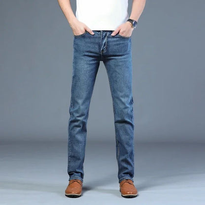 Mens High Quality Jeans Fashion Straight Denim Pants Men Classic Casual Jeans Male Plus Size Denim Trousers Ripped Jeans 28-40