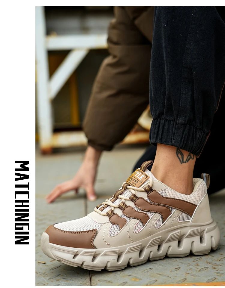 Light work shoes for men with iron professional man safety shoes non-slip work boots men steel nose safety sneakers man 46