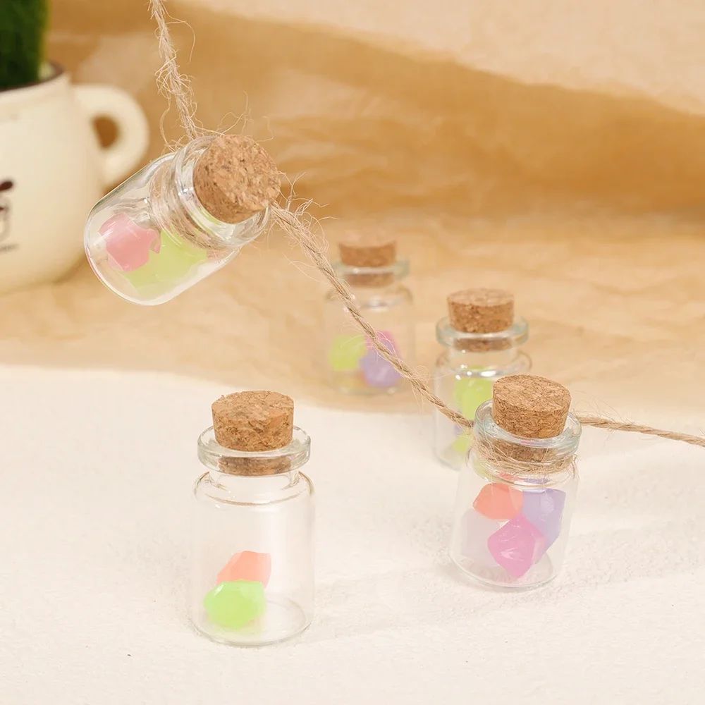 20/10PCS Cork Stopper Glass Bottles DIY Birthday Gift Transparent Empty Message Wishing Bottle Christmas Wedding Party Decor