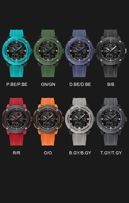 NAVIFORCE Sport Watch for Men Waterproof Dual Display Quartz Wristwatch Mens Digital Date Clock Military Stopwatch Reloj Hombre