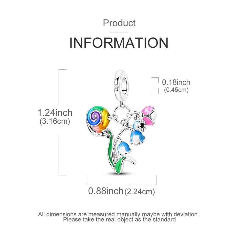 Pingente Charm Libélula Tema Primavera Prata Esterlina 925 Borboleta Flor Pendente Compatível com Bracelete Colar Joias DIY