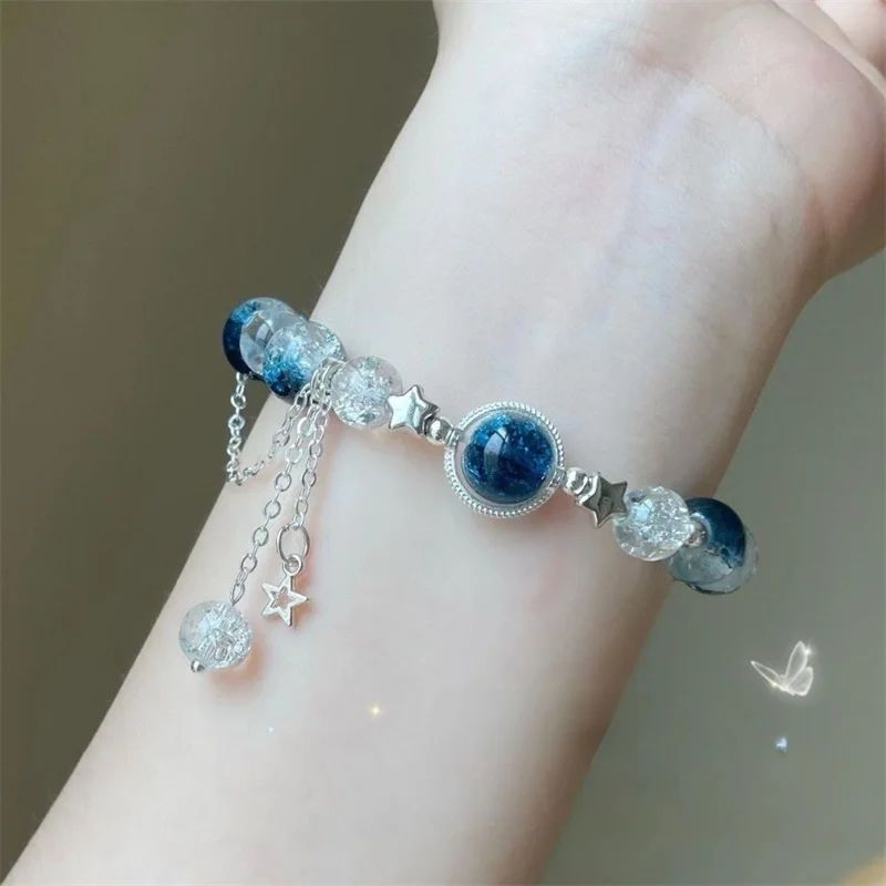Novas Pulseiras de Contas Simples de Cristal para Mulheres e Meninas Coreanas, Ins, Flor, Raposa, Pena, Tassel, Presentes de Joias da Amizade 2024