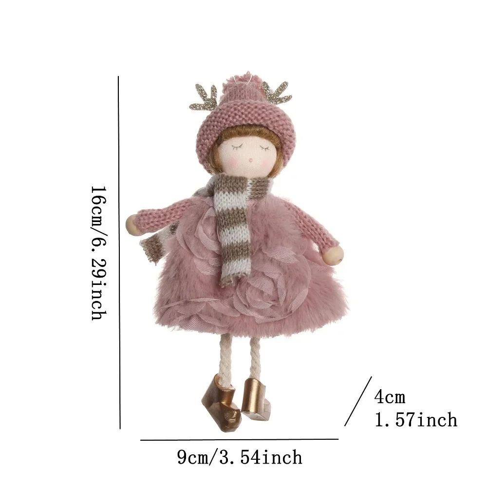 Christmas plush antlers angel girl pendant Christmas tree pendant creative doll pendant gift