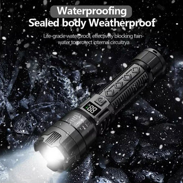 2PCs High Power LED Flashlight Built-in Battery USB Rechargeable Strong Light Tactical Torch Outdoor Camping Fishing Lantern