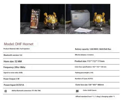 Alto-falantes Bluetooth Bumblebee Transformers Novo Desenho Animado Criativo Sem Fio Cartão Mini Externo Pequeno Acústica Megafone Echo Dot