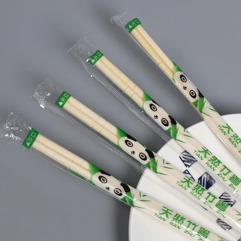 100 Pares de Pauzinhos Descartáveis de Bambu para Restaurante Embalados Individualmente Hashi Sushi Comida Talheres