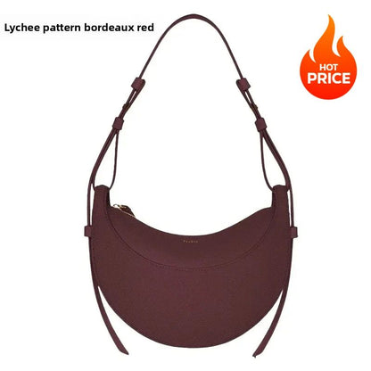 2025 New Style, High-Quality Textured Crescent Bag, Underarm Handbag, Single Shoulder Crossbody Bag
