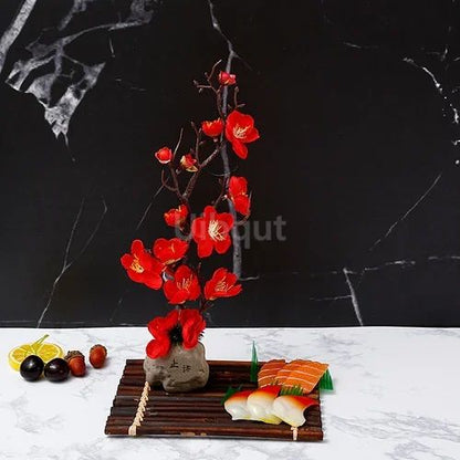 Bandeja de prato para frutos do mar, Barco de Sushi, Plantas de Flores Decorativas, Concepção Artística, Pequeno Ornamento Decorativo, Flor de Pêssego Criativa