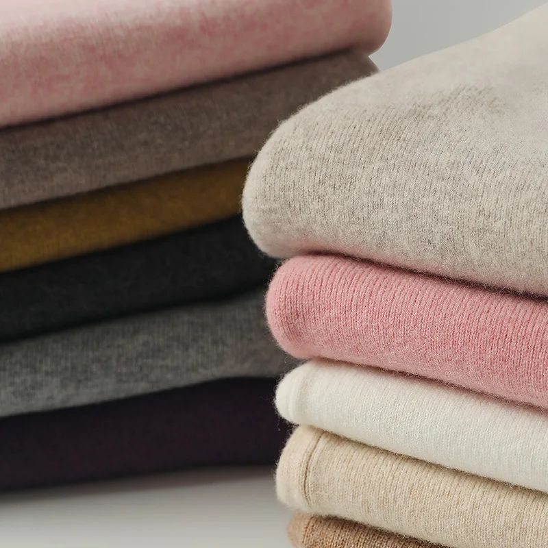 Spring Autumn Women High Waist Wool Wide Leg Pants Solid Soft Warm 100% Merino Wool Knitted Trousers Belt Casual Korean Fashion