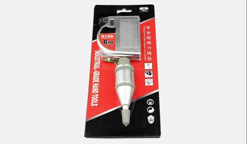 Prumos Magnéticos de 320g, Carretel de Linha Retrátil de 6 Metros com Base Magnética para Engenharia, Construção, Ferramenta de Prumada