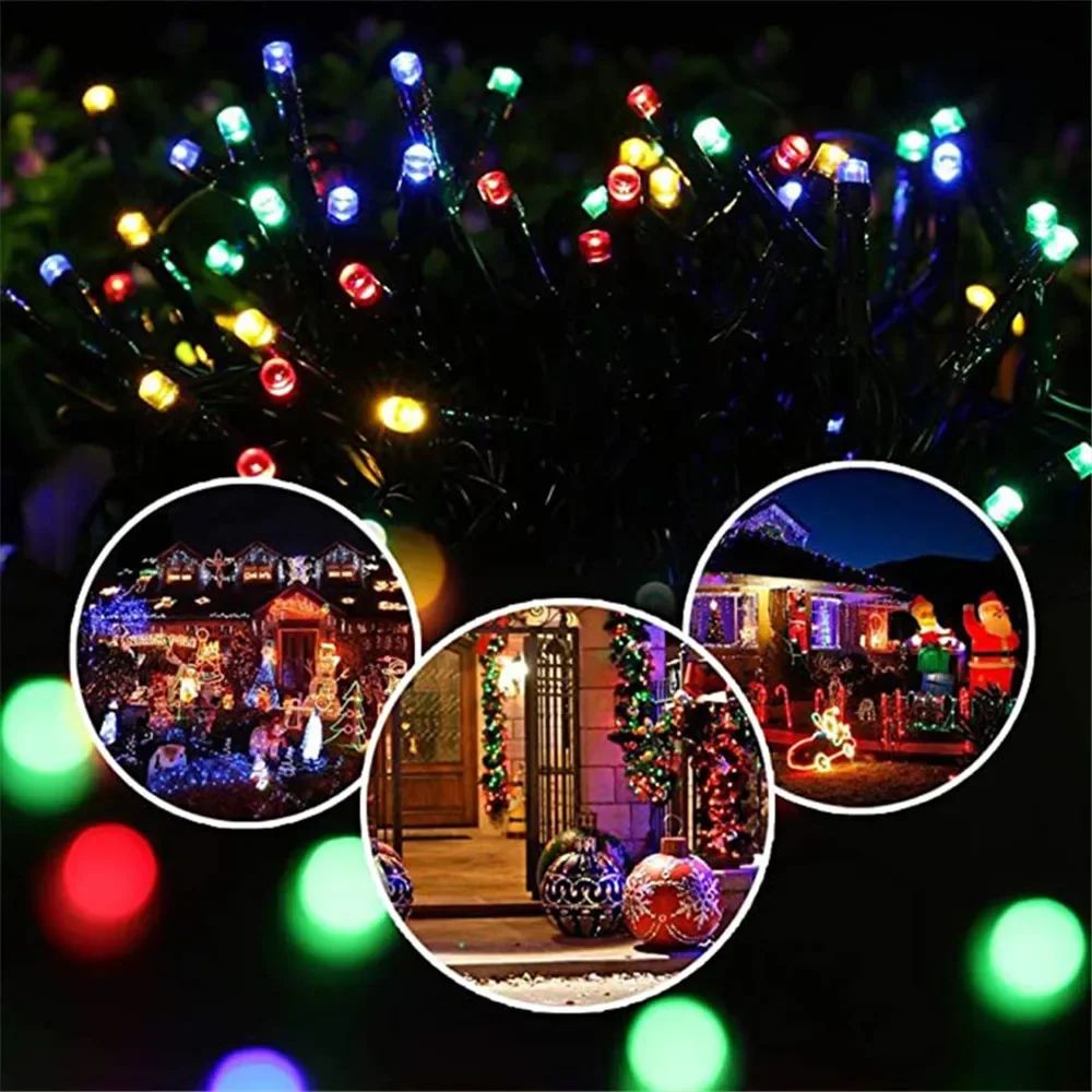 Solar String Lights Outdoor 20/50/100/200 LED Solar Waterproof Lights with 8 Lighting Mode Garland Lights for Tree Party Decor