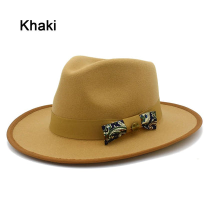 Men Women Fedora Hats Casual Vintage Autumn Winter Caps Bowknot Jazz Designed Outdoor Britain Derby Luxury Hat  Trilby Caps