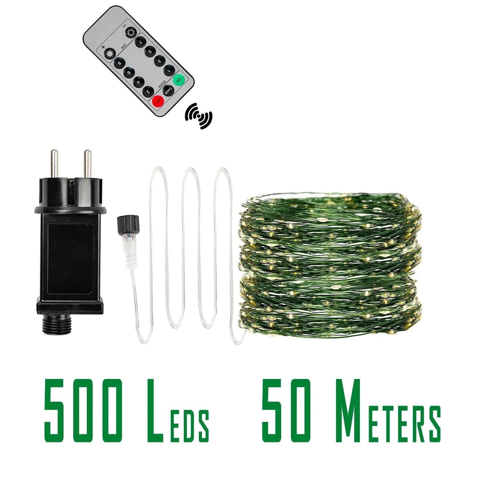 1000/500LED Green Wire Led String Fairy Lights US/EU Plug 110V/220V Waterproof LED Christmas Tree Holiday Home Garden Decor Xmas
