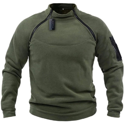 Men's Tactical Hoodies Military Outdoor Pullover Long Sleeve Zippers Pullove Fleece Windproof Thermal for Hiking Camping Army