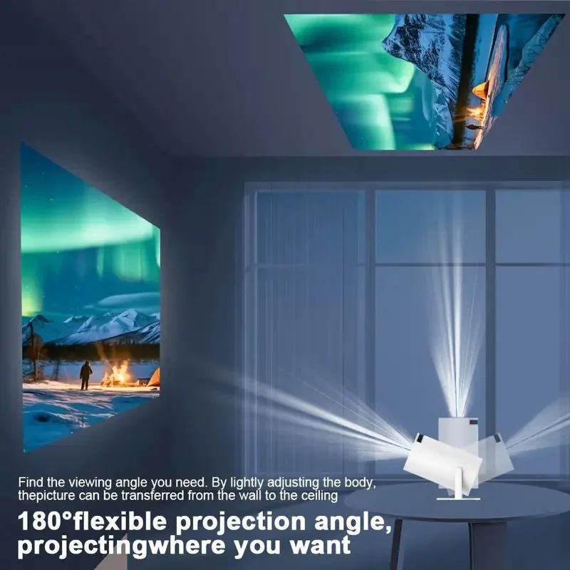 O novo projetor em forma de diamante X8 pode projetar tanto em ambientes internos quanto externos. Projetor de alta definição. Boas opções para presentear.
