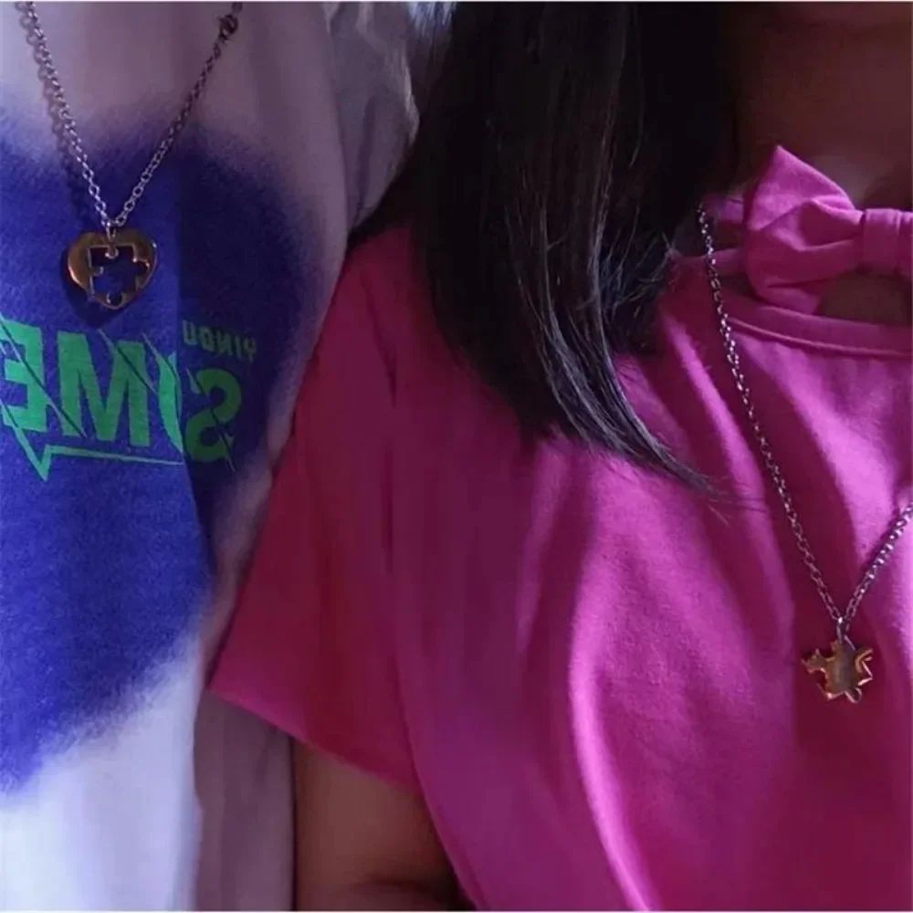 2 Colares para Casal com Pingente de Quebra-Cabeça de Coração "I Love You" com Chave e Cadeado para Namorados, Presente de Dia dos Namorados