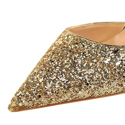 Plus Size 34-43 Women 9.5cm High Heels Stripper  Bling Glod Red Silver Scarpins Pumps Lady Stiletto Wedding Bridal Fetish Shoes