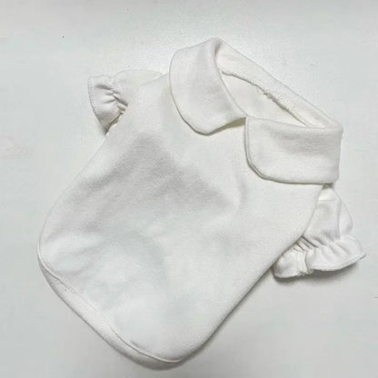Puppy Bow Knot Dress Set Winter Warm Dog Clothes Pet Christmas Princess Dress Teddy Solid Color Skirt Send Clip