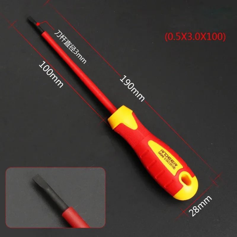 Kit de Ferramentas para Eletricistas 13/15pçs 1000V Chaves de Fenda Isoladas Intercambiáveis Magnéticas com Pontas Fenda Kit de Reparo para Eletricistas
