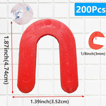 100/200 Peças Espaçadores Cerâmicos Reutilizáveis em U Clips Niveladores de Azulejos Cunhas para Fixação de Frestas de Azulejos de Chão e Parede Ferramentas de Construção