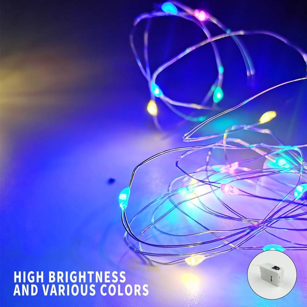 20PCS Mini LED String Lights 2m 20LED Waterproof Fairy Lights 3 Modes Battery Powered for DIY Christmas New Year Home Decoration