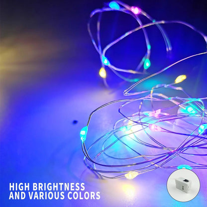 20PCS Mini LED String Lights 2m 20LED Waterproof Fairy Lights 3 Modes Battery Powered for DIY Christmas New Year Home Decoration