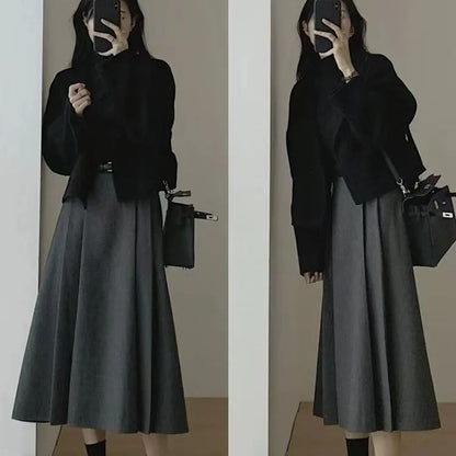 Hebe Style Short Thickened Double-Faced Cashmere Woolen Coat Women's Autumn Winter Fashion Small Size Suit Elegant Feel