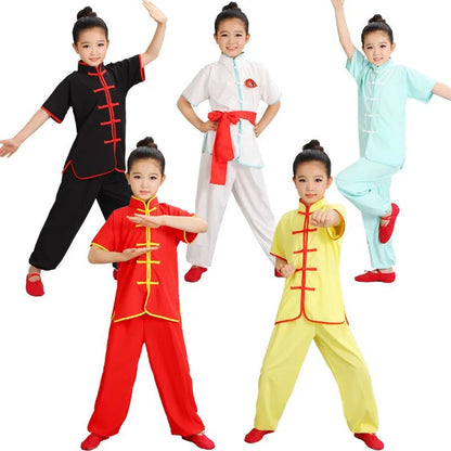 Kids Kung Fu Uniform Men Women Chinese Clothes Children's Sets Performance Boy Set Tai Chi Outfit Girl Wushu Costume Tang Suit