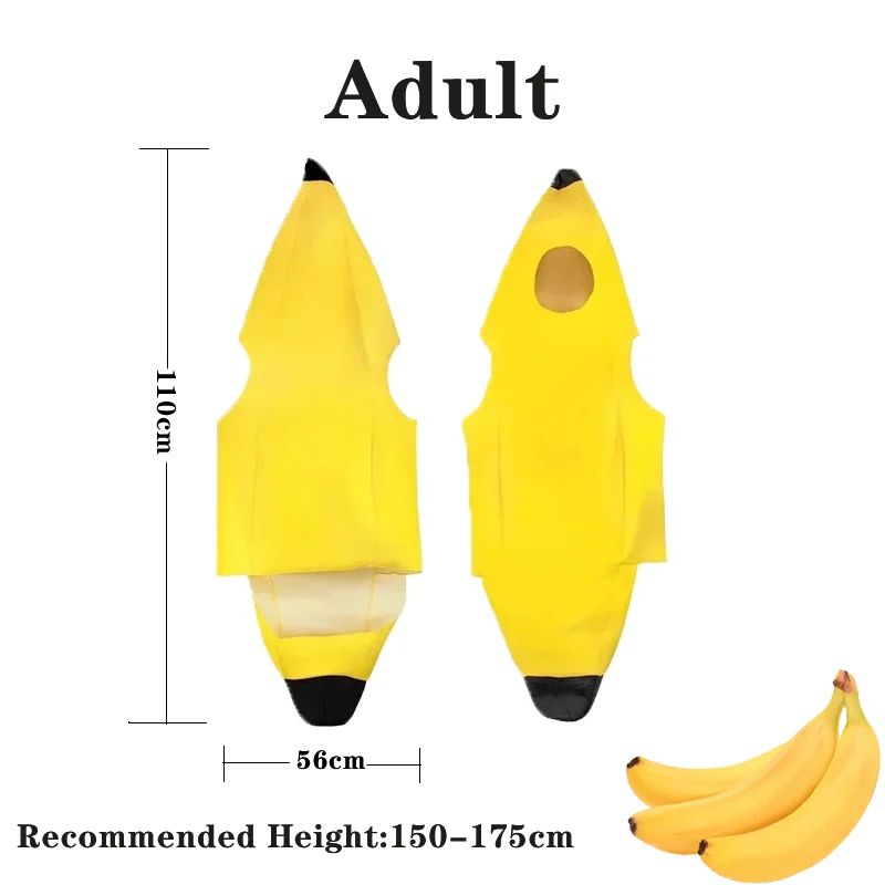 Child/Adult Banana Cosplay Halloween Christmas  Costumes Performance Costume Fruit Banana Costume Performance  Costume