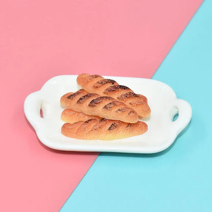 5pcs Dollhouse Mini Long Toast French Bread Resin 1:12 Miniature Food Play Hand Diy Doll Accessories Home Decor Crafts