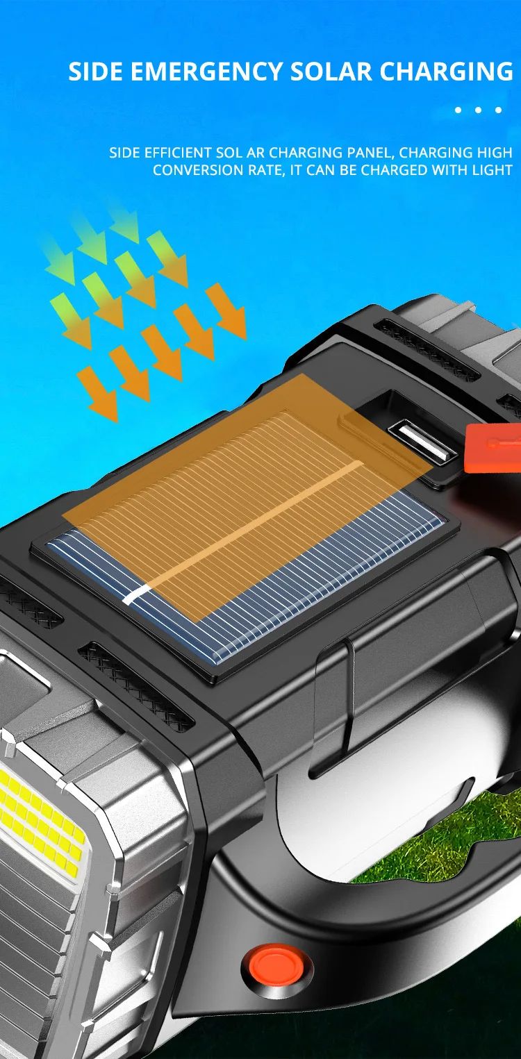 Multifunctional portable light strip side light waterproof multiple lighting modes high power rechargeable LED flashlight