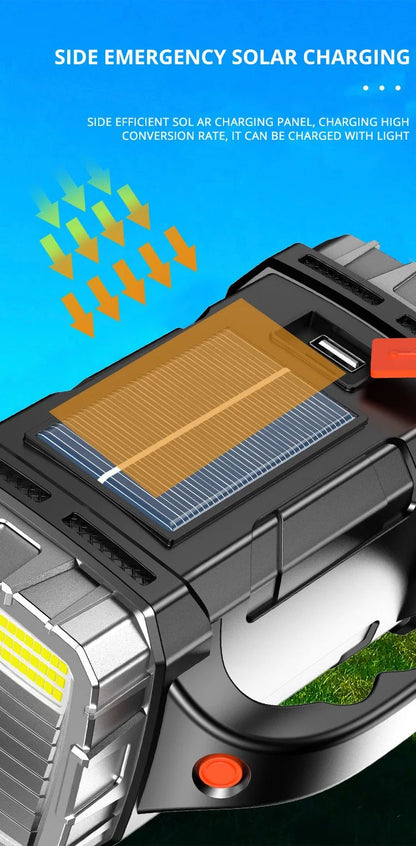 Multifunctional portable light strip side light waterproof multiple lighting modes high power rechargeable LED flashlight