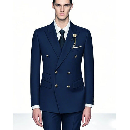 2025 Suit (Blazer+ Trousers) Men's Fashionable Gentleman Business Double-breasted British-style Banquet Host Casual Wedding Suit