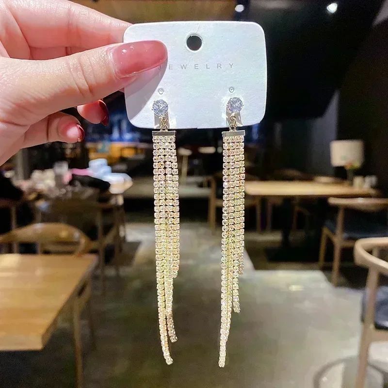 Nova Tendência de Moda Design Exclusivo Elegante e Requintado Brincos Retangulares de Zircônia Para Mulheres Joias Festa de Casamento Presentes Premium