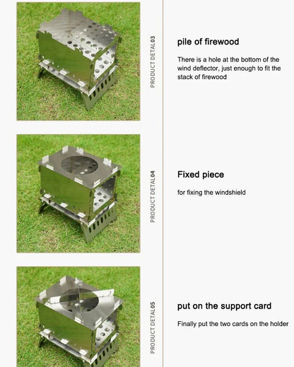 Home Electric Outdoor Folding Card Stove Grill Camping Windproof Incinerator Portable Charcoal Fire Wood Fire Grill