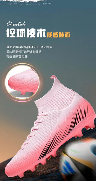 Men Fast Soccer Shoes Professional TF/FG Indoor Futsal Football Field Boot Unisex Society Cleats Long Spikes Sneaker Comfortable